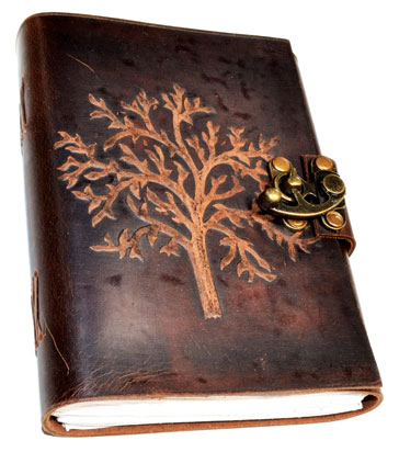 (image for) Tree leather blank book w/ latch