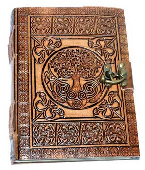 (image for) 5" x 7" Tree of Life Embossed leather w/ cord