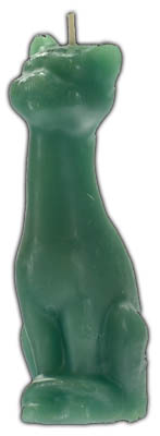 (image for) 6"-7" Green Cat candle