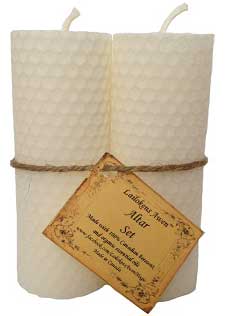 (image for) 4 1/4" Altar set white Lailokens Awen candle