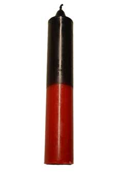 (image for) 9" Black/ Red pillar candle