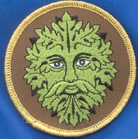 (image for) Green Man iron-on patch 3"