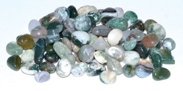 (image for) 1 lb Agate, Moss tumbled chips 7-9mm