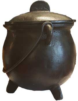 (image for) 8" cast iron cauldron w/ lid