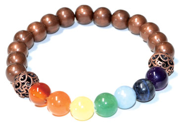 (image for) 8mm 7 Chakra Copper beads