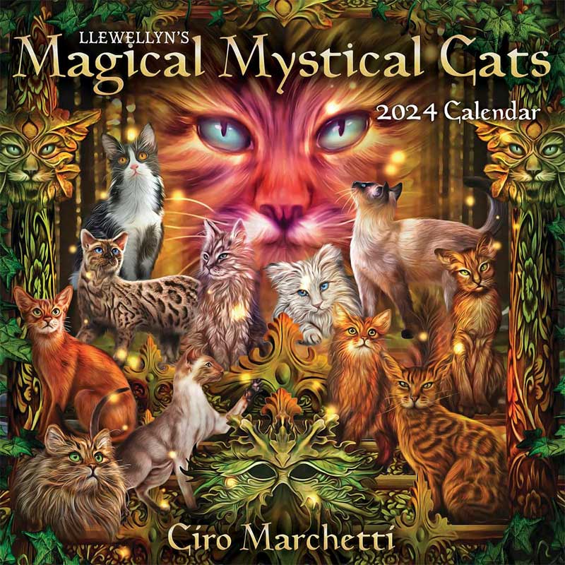 (image for) 2024 Magical Mystical Cats Calendar by Llewellyn