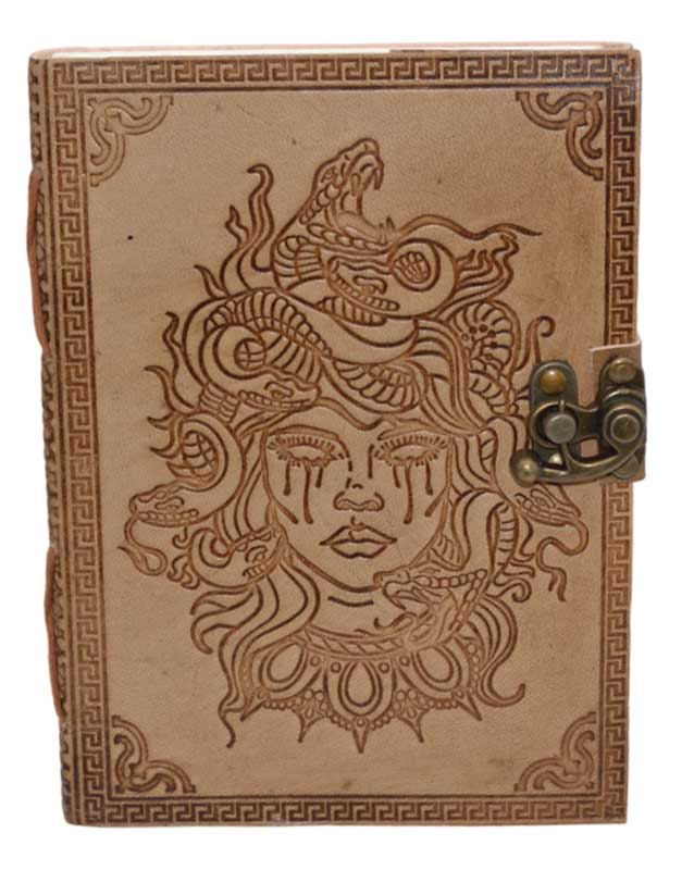 (image for) 5" x 7" Medusa embossed leather w/ latch