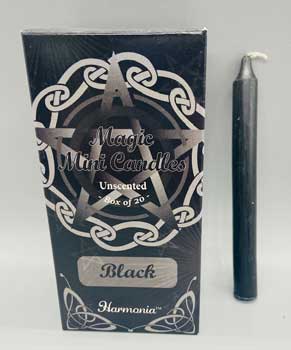(image for) 1/2" dia 5" long Black chime candle 20 pack