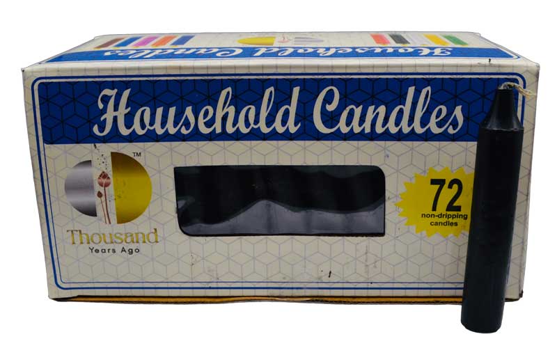 (image for) (set of 72) Black 4" household candles