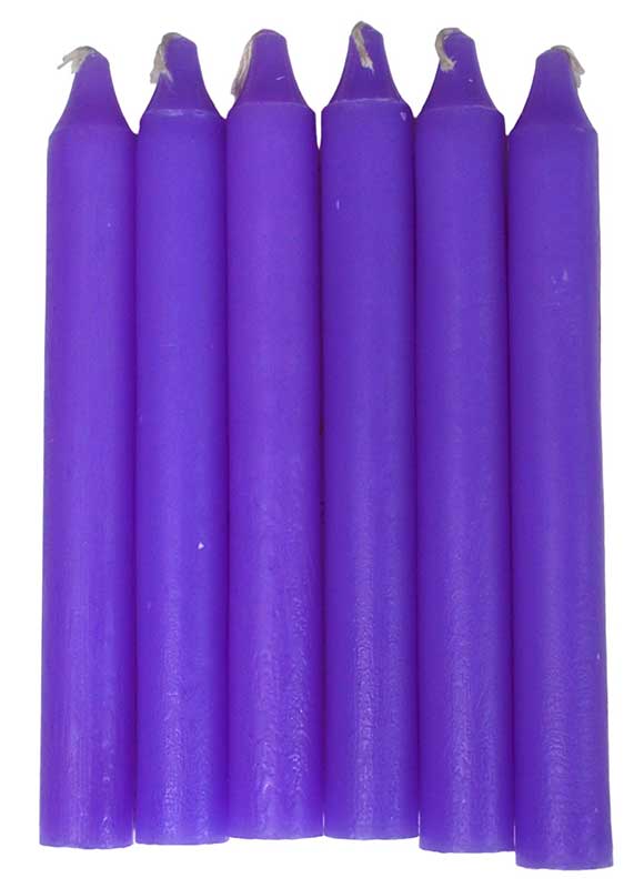 (image for) (set of 6) Purple 6" household candle
