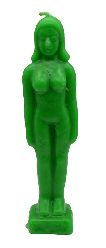 (image for) 6 3/4" Green Woman candle
