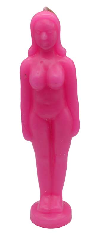 (image for) 6 3/4" Pink Woman candle