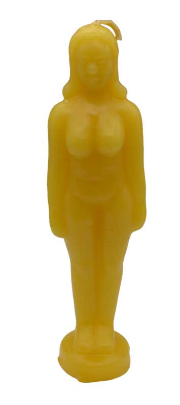 (image for) 6 3/4" Yellow Woman candle