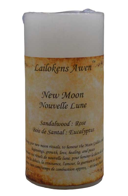 (image for) 4" New Moon scented Lailokens Awen candle