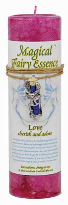 (image for) Love Pillar Candle with Fairy Dust Necklace 6 1/2" tall