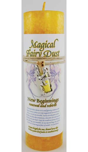 (image for) New Beginnings Pillar Candle with Fairy Dust Necklace