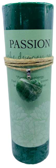 (image for) Passion pillar candle with Dragon Snake Jade heart