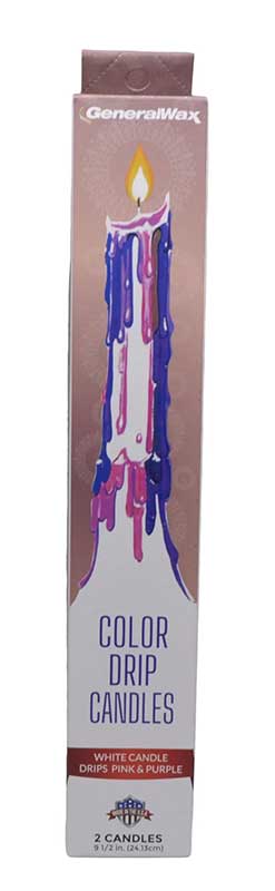 (image for) (set of 2) Pink, Purple Drip candles