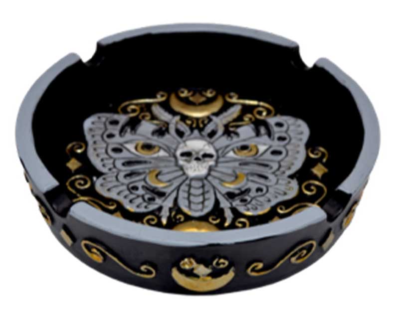 (image for) 4 1/4" Skull in Butterfly ashtray