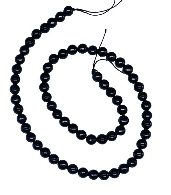 (image for) 6mm Black Tourmaline beads