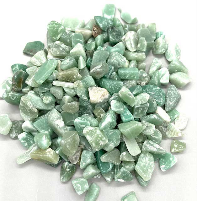 (image for) 1 lb Aventurine, Green tumbled chips 8-12mm