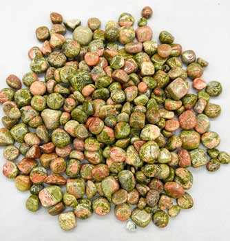 (image for) 1 lb Unakite tumbled chips 7-9mm
