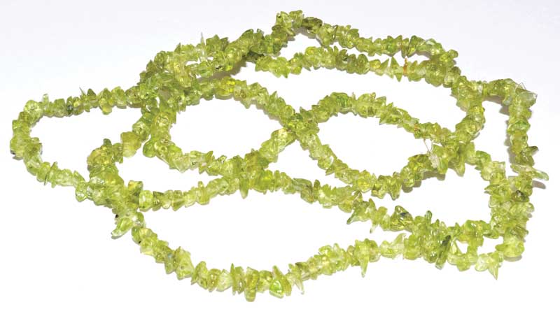 (image for) 32" Peridot chip necklace