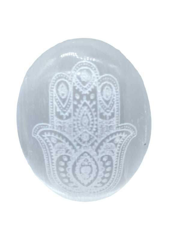 (image for) Selenite Fatima Hand palm stone