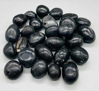(image for) 1 lb Agni Manitite, Black tumbled stones 20-22mm