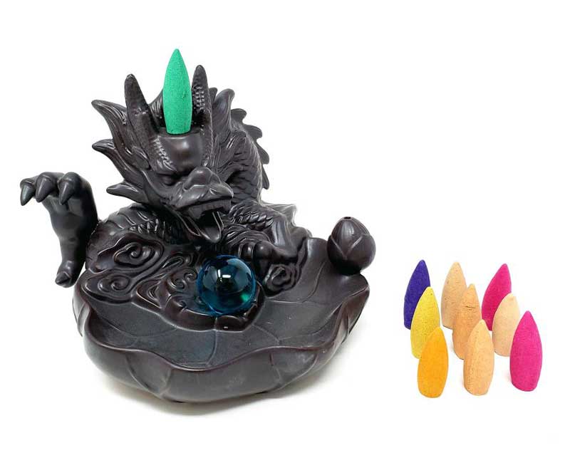 (image for) 5" Dragon W Glass Ball back flow burner