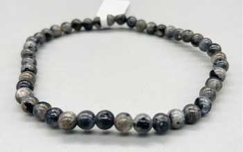 (image for) 4mm Labradorite, Black bracelet