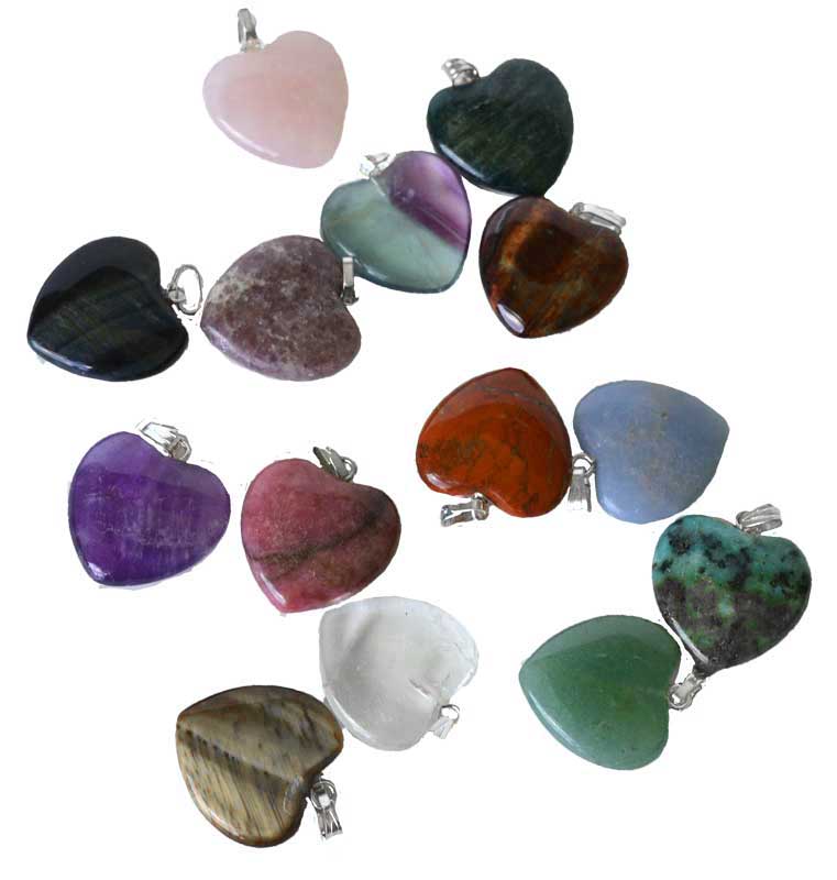 (image for) (set of 24) 3/4" (20mm) various Stones heart