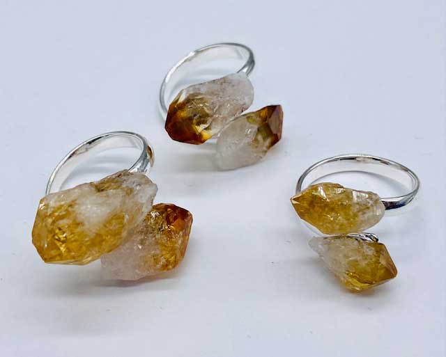 (image for) (set of 3) adjustable Citrine rings