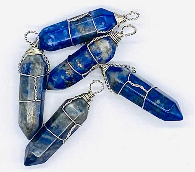 (image for) (set of 5) Lapis wire wrapped point