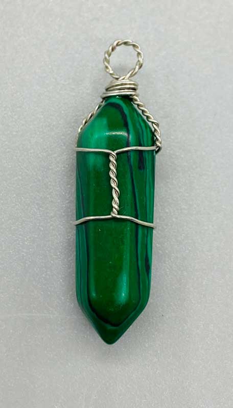 (image for) (set of 5) wire wrapped Malachite (Synthetic) point
