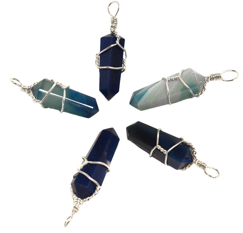 (image for) (set of 5) Blue Onyx wire wrapped point