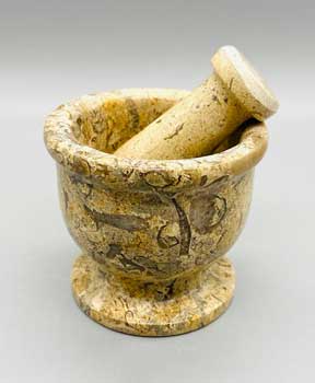(image for) 2 1/2" Fossil Coral mortar and pestle set