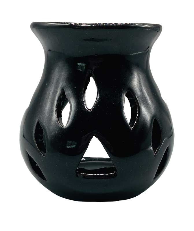 (image for) 4" Black Ceramic oil diffuser