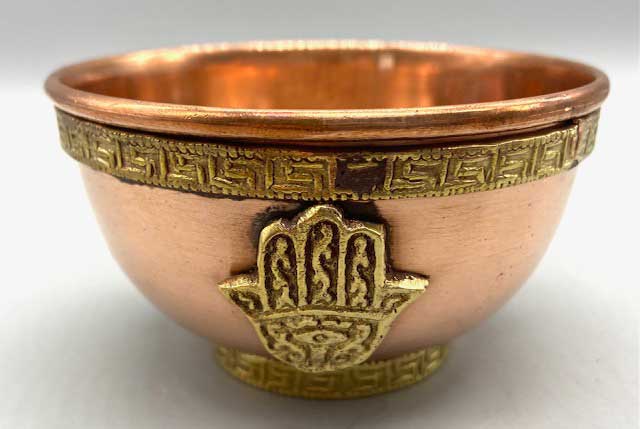 (image for) 3" copper Fatima Hand offering bowl