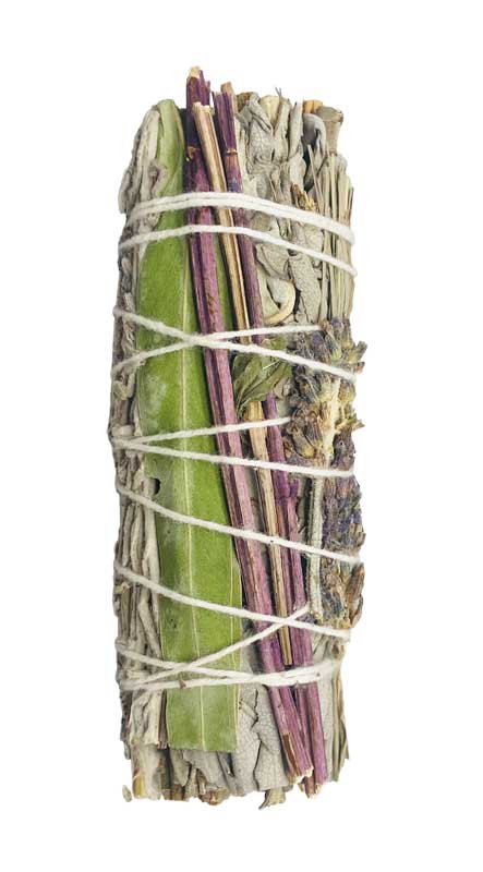 (image for) 4" White Sage W 7 Herbs smudge stick