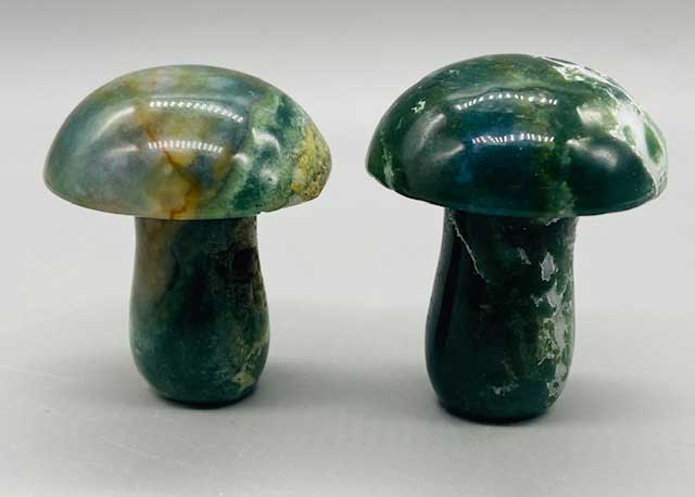 (image for) (set of 2) 1 3/4" Mushroom Moss Agate