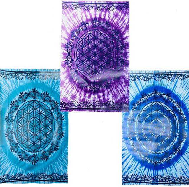 (image for) 58" x 82" Flower of Life tapestry (mixed colors)