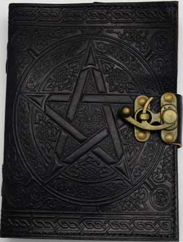 (image for) Black Pentagram leather w/ latch - Click Image to Close