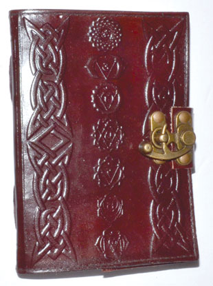 (image for) Chakra leather blank book w/ latch - Click Image to Close