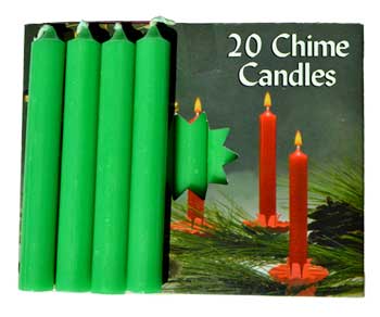 (image for) 3/8" Emerald Green Chime candle 20 pack