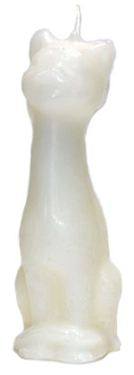 (image for) 5 1/2" White Cat candle