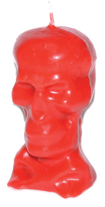 (image for) 5 1/2" Red Skull candle