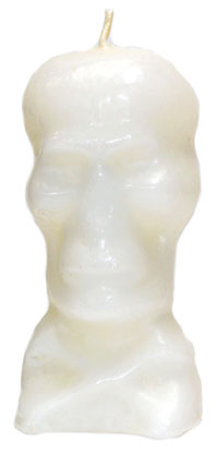 (image for) 5 1/2" White Skull candle
