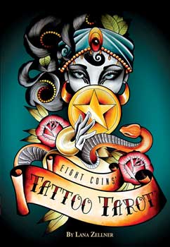(image for) Eight Coins Tattoo tarot by Lana Zellner