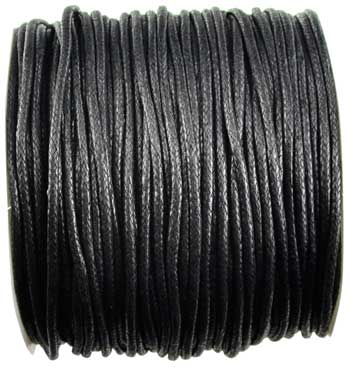 (image for) Black Waxed Cotton 2mm 100 meters
